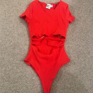Red princess Polly cut out bodysuit size 6